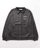 フェイク スエード ワンポイント刺繍 フルジップブルゾン UNIIT