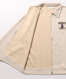 フェイク スエード ワンポイント刺繍 フルジップブルゾン UNIIT