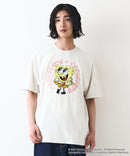 【SPONGEBOB/スポンジ・ボブ】 オリジナルデザイン 刺繍 Tシャツ ドロップショルダー ビッグシルエット ユニセックス キャラクター