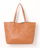 7ポケット フェイクレザー トートバッグ PUトート BLUE STANDARD