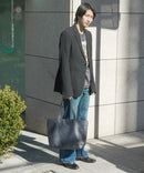 7ポケット フェイクレザー トートバッグ PUトート BLUE STANDARD