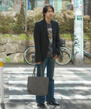 7ポケット フェイクレザー トートバッグ PUトート BLUE STANDARD