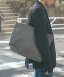 7ポケット フェイクレザー トートバッグ PUトート BLUE STANDARD