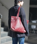 7ポケット フェイクレザー トートバッグ PUトート BLUE STANDARD