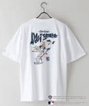 【Looney Tunes × MLB】オリジナル デザイン Tシャツ ドロップ ショルダー ビッグシルエット ユニセックス キャラクター