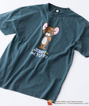 【TOMANDJERRY/トムとジェリー】オリジナルデザイン ジェリー タフィー パウダーブリーチ 加工 Tシャツ ドロップショルダー ビッグシルエット ヴィンテージライク 古着ライク ユニセックス キャラクター