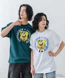 【SPONGEBOB/スポンジ・ボブ】 オリジナルデザイン 刺繍 Tシャツ ドロップショルダー ビッグシルエット ユニセックス キャラクター