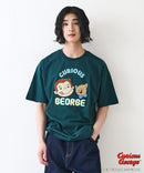 【おさるのジョージ】 オリジナルデザイン 刺繍 Tシャツ ジョージ ドロップショルダー ビッグシルエット ユニセックス キャラクター