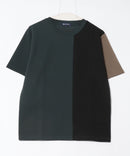 ドライリップル 切り替デザインTシャツ カットソー 吸水速乾 ストレッチ イージーケア さらさら快適 BLUE STANDARD