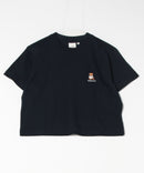 クロップド丈 ワンポイント刺繍Tシャツ【TeddyBear/テディベア】