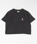 クロップド丈 ワンポイント刺繍Tシャツ【TeddyBear/テディベア】