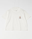 クロップド丈 ワンポイント刺繍Tシャツ【TeddyBear/テディベア】