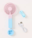 LEDグラデーションスリムファンP*B  簡単操作 心地よい風 スタンド付き 風速3モード バッテリー 涼しいい 軽量