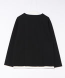 【Blue Standard/ブルースタンダード】ドライリップル フェイクレイヤード キーネックロンT カットソー 吸水速乾 ストレッチ イージーケア さらさら快適 晩夏初秋