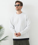 【汗染みの目立ちにくいTシャツ ZEROSTAIN/ゼロステイン】フェイクレイヤードBIGロンT 防汚 UVカット