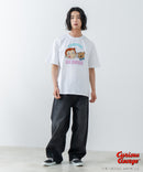 【おさるのジョージ】 オリジナルデザイン 刺繍 Tシャツ ジョージ ドロップショルダー ビッグシルエット ユニセックス キャラクター