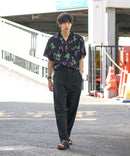 接触冷感 総柄 アロハシャツ レーヨン100% オープンカラー 開襟 ストリート モード カジュアル 夏服  UNIIT ユニット