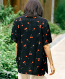 接触冷感 総柄 アロハシャツ レーヨン100% オープンカラー 開襟 ストリート モード カジュアル 夏服  UNIIT ユニット