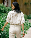 接触冷感 総柄 アロハシャツ レーヨン100% オープンカラー 開襟 ストリート モード カジュアル 夏服  UNIIT ユニット