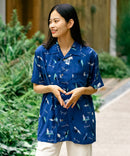 接触冷感 総柄 アロハシャツ レーヨン100% オープンカラー 開襟 ストリート モード カジュアル 夏服  UNIIT ユニット