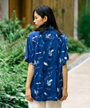 接触冷感 総柄 アロハシャツ レーヨン100% オープンカラー 開襟 ストリート モード カジュアル 夏服  UNIIT ユニット