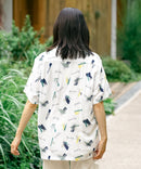 接触冷感 総柄 アロハシャツ レーヨン100% オープンカラー 開襟 ストリート モード カジュアル 夏服  UNIIT ユニット
