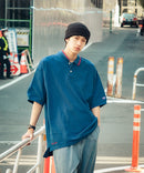 襟ライン ルーズフィット ポロシャツ