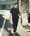 襟ライン ルーズフィット ポロシャツ