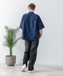 COOLMAXリネンミックス総柄シャツ【BLUE STANDARD/ブルースタンダード】
