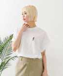 フレンチスリーブ ワンポイント刺繍Tシャツ【TeddyBear/テディベア】