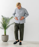 【BLUE STANDARD/ブルースタンダード】コットン100% オックスレギュラーカラー リラックスシルエットシャツ ビズ オフィスカジュアル オンでもオフでも