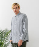 【BLUE STANDARD/ブルースタンダード】コットン100% オックスレギュラーカラー リラックスシルエットシャツ ビズ オフィスカジュアル オンでもオフでも