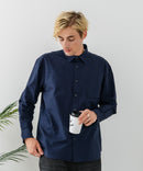 【BLUE STANDARD/ブルースタンダード】コットン100% オックスレギュラーカラー リラックスシルエットシャツ ビズ オフィスカジュアル オンでもオフでも