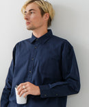 【BLUE STANDARD/ブルースタンダード】コットン100% オックスレギュラーカラー リラックスシルエットシャツ ビズ オフィスカジュアル オンでもオフでも