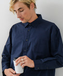 【BLUE STANDARD/ブルースタンダード】コットン100% オックスレギュラーカラー リラックスシルエットシャツ ビズ オフィスカジュアル オンでもオフでも