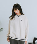 【U.S. POLO ASSN./ユーエスポロアッスン】Vネック リブライン 裏起毛 スウェットトレーナー