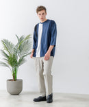 ZEROSTAIN フェイクレイヤード ビッグシルエット 切り替えデザイン 7分袖Tシャツ 汗染みの目立ちにくいTシャツ 防汚 UVカット