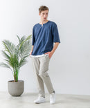 快適!スーパーストレッチイージーパンツ イージーケア 接触冷感 前開き ウエストゴム UVカット【Blue Standard:ブルースタンダード】