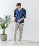 快適!スーパーストレッチイージーパンツ イージーケア 接触冷感 前開き ウエストゴム UVカット【Blue Standard:ブルースタンダード】