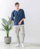 快適!スーパーストレッチイージーパンツ イージーケア 接触冷感 前開き ウエストゴム UVカット【Blue Standard:ブルースタンダード】