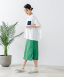 5分袖 刺繍 ポケット付Tシャツ【C17/シーセブンティーン】