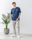 ZEROSTAIN 胸ポケット 刺繍Tシャツ 汗染みの目立ちにくいTシャツ 防汚 UVカット アニマル おじさん ビール アメ車