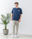 ZEROSTAIN 胸ポケット 刺繍Tシャツ 汗染みの目立ちにくいTシャツ 防汚 UVカット アニマル おじさん ビール アメ車