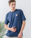 ZEROSTAIN 胸ポケット 刺繍Tシャツ 汗染みの目立ちにくいTシャツ 防汚 UVカット アニマル おじさん ビール アメ車