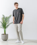 ZEROSTAIN 胸ポケット 刺繍Tシャツ 汗染みの目立ちにくいTシャツ 防汚 UVカット アニマル おじさん ビール アメ車