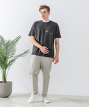 ZEROSTAIN 胸ポケット 刺繍Tシャツ 汗染みの目立ちにくいTシャツ 防汚 UVカット アニマル おじさん ビール アメ車