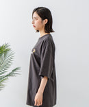 【CONVERSE/コンバース】×【TOM AND JERRY/トムとジェリー】ブランドロゴ 刺繍 オーバーサイズ Tシャツzo