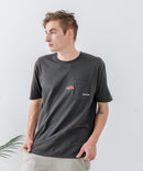 ZEROSTAIN 胸ポケット 刺繍Tシャツ 汗染みの目立ちにくいTシャツ 防汚 UVカット アニマル おじさん ビール アメ車