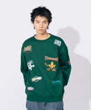 裏起毛 刺繍&プリント 総柄 クルーネックスウェット THRASHER スラッシャー