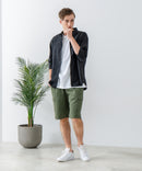 COOLMAXリネンミックス7分袖シャツ【BLUE STANDARD/ブルースタンダード